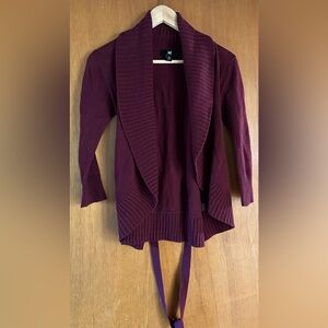Iz Byer Deep Burgundy Cardigan Sweater